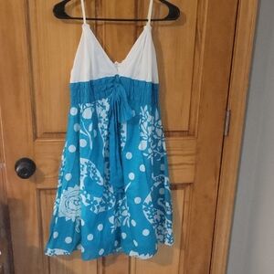 Max Studio Blue and White Floral Mini Dress